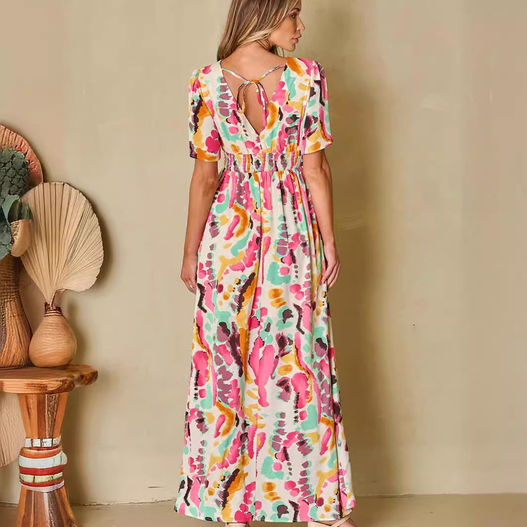 Robe fleurie Manches Courtes