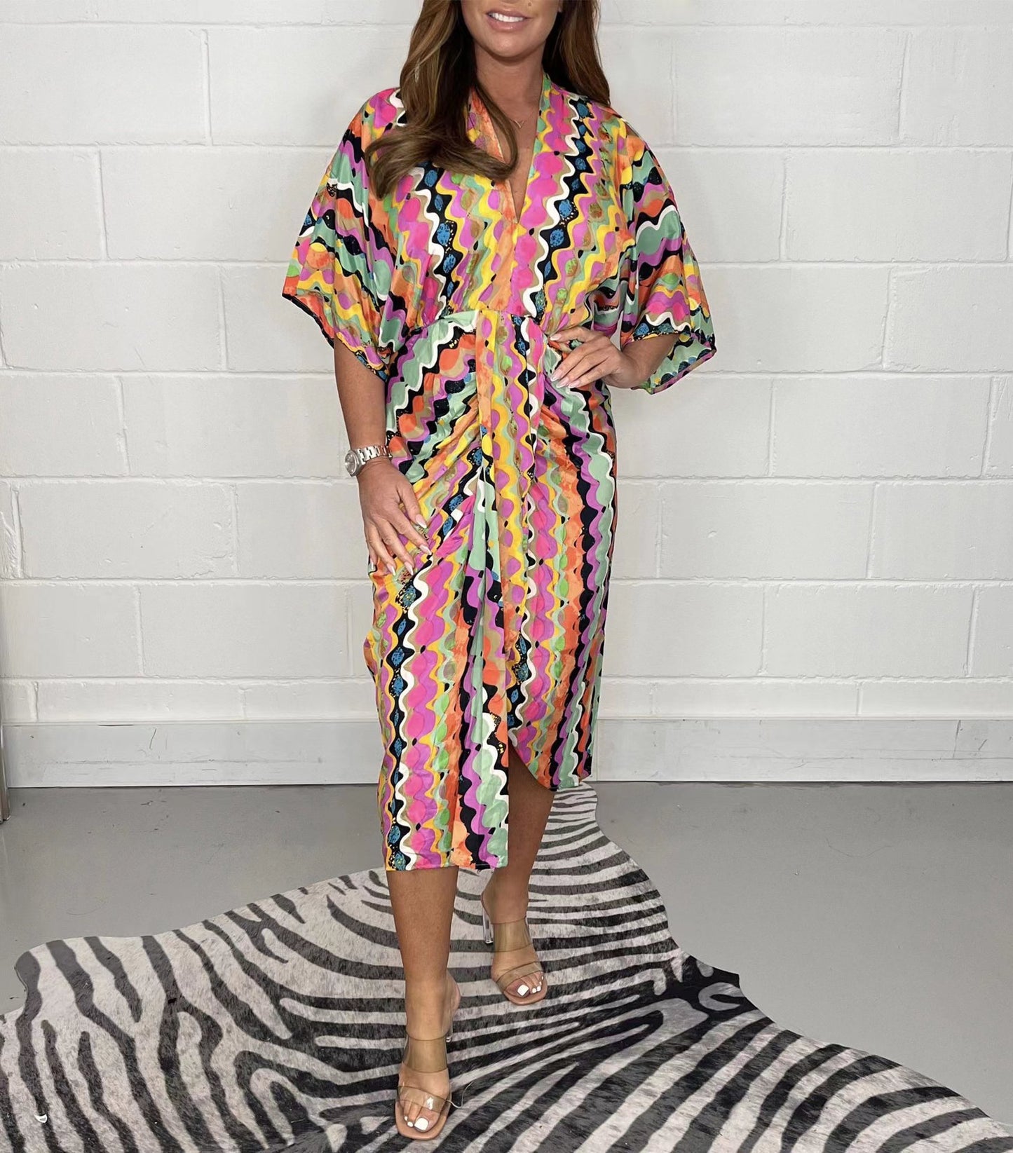 Robe Imprimée Col V