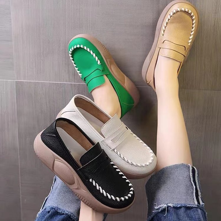 Mocassins en Cuir Souple pour Femme – Style Rétro