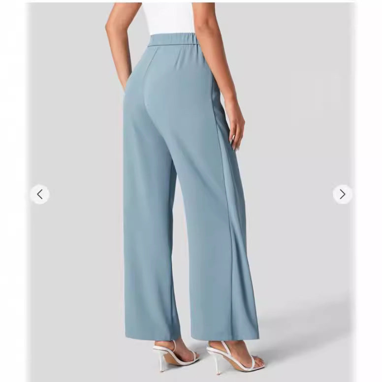 Pantalon Large Taille Haute Femme