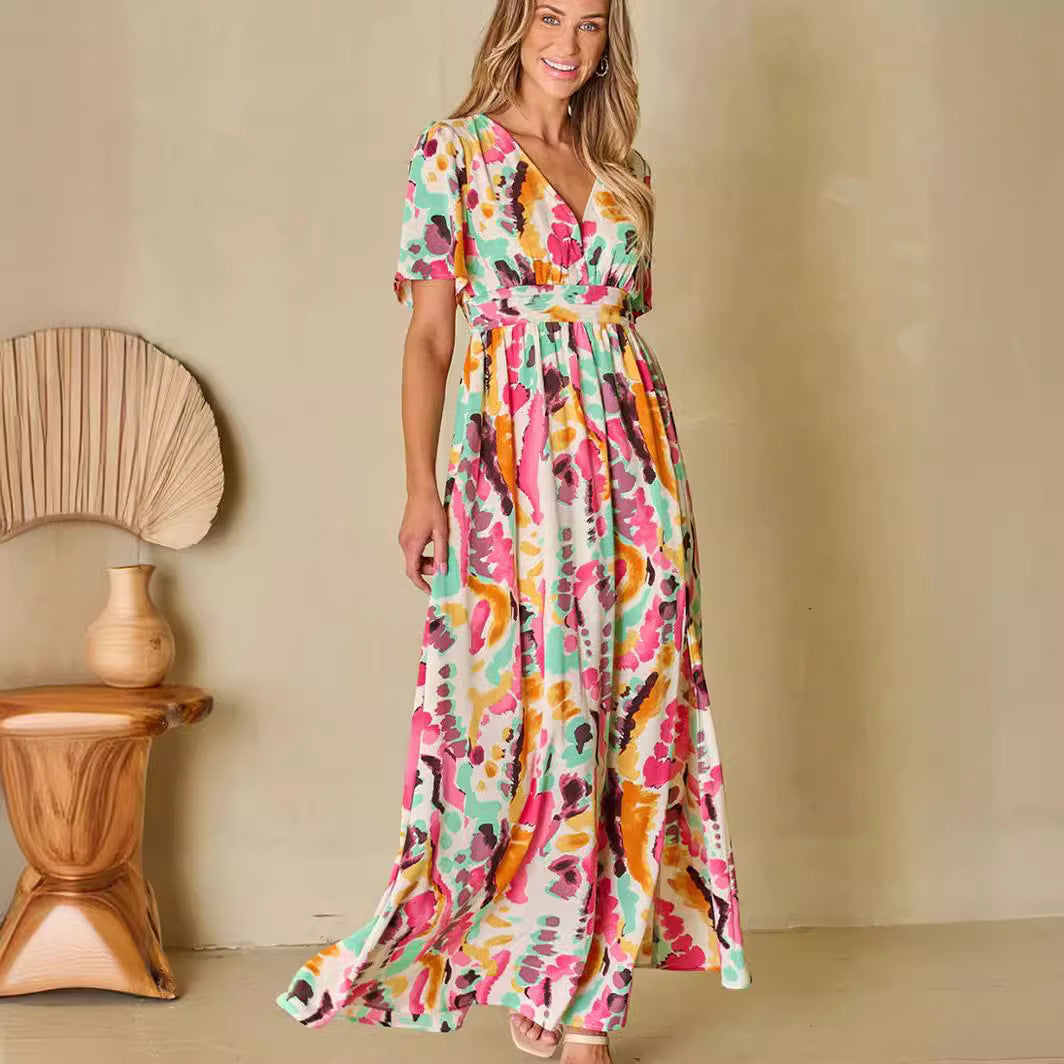 Robe fleurie Manches Courtes