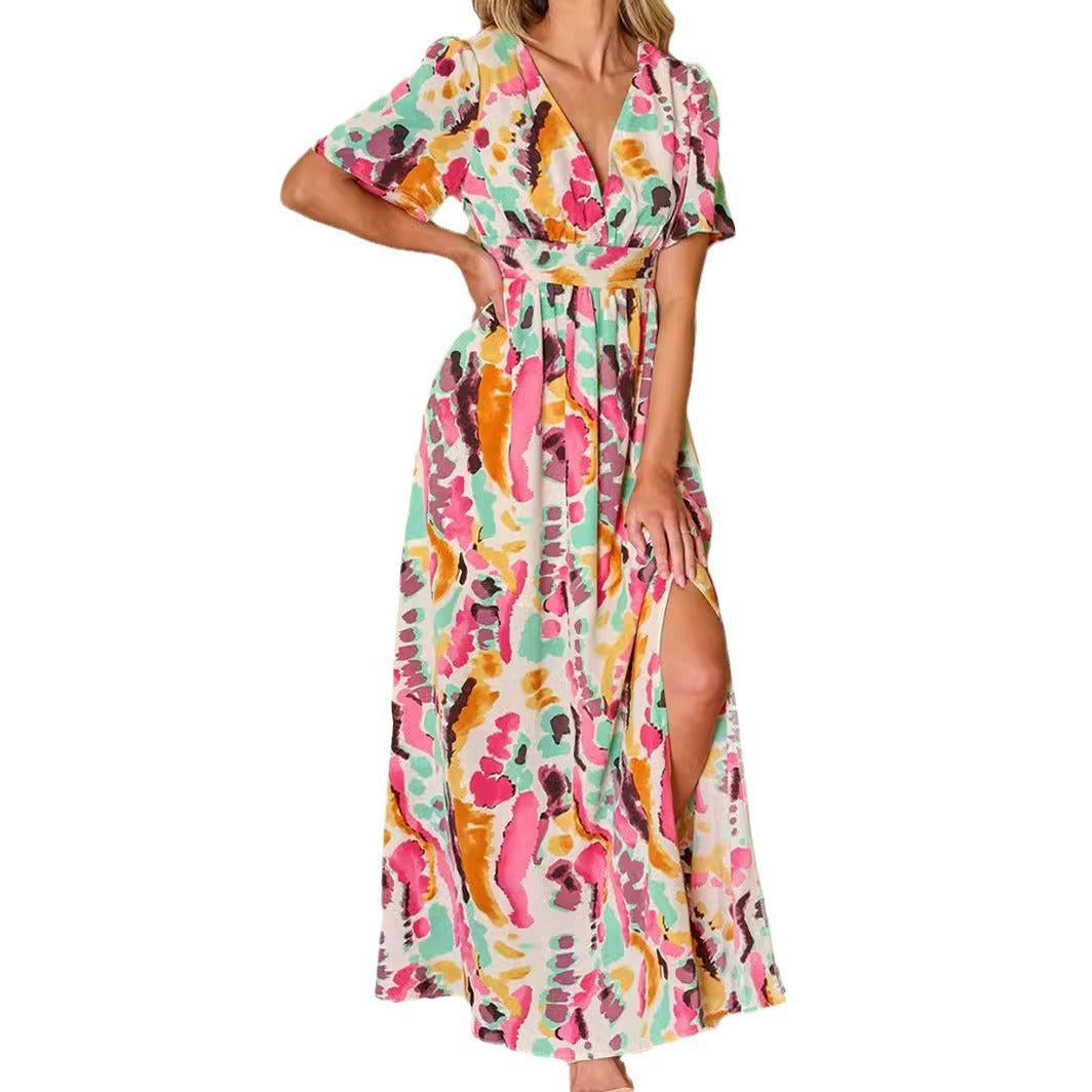 Robe fleurie Manches Courtes