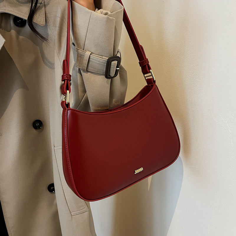 Sac Épaule Rouge Femme – Cuir Texturé Luxe