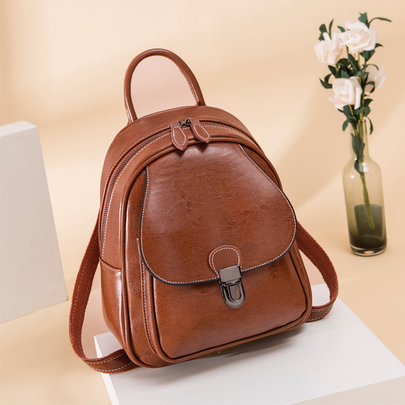 Sac à Dos en Cuir Véritable pour Voyage et Quotidien
