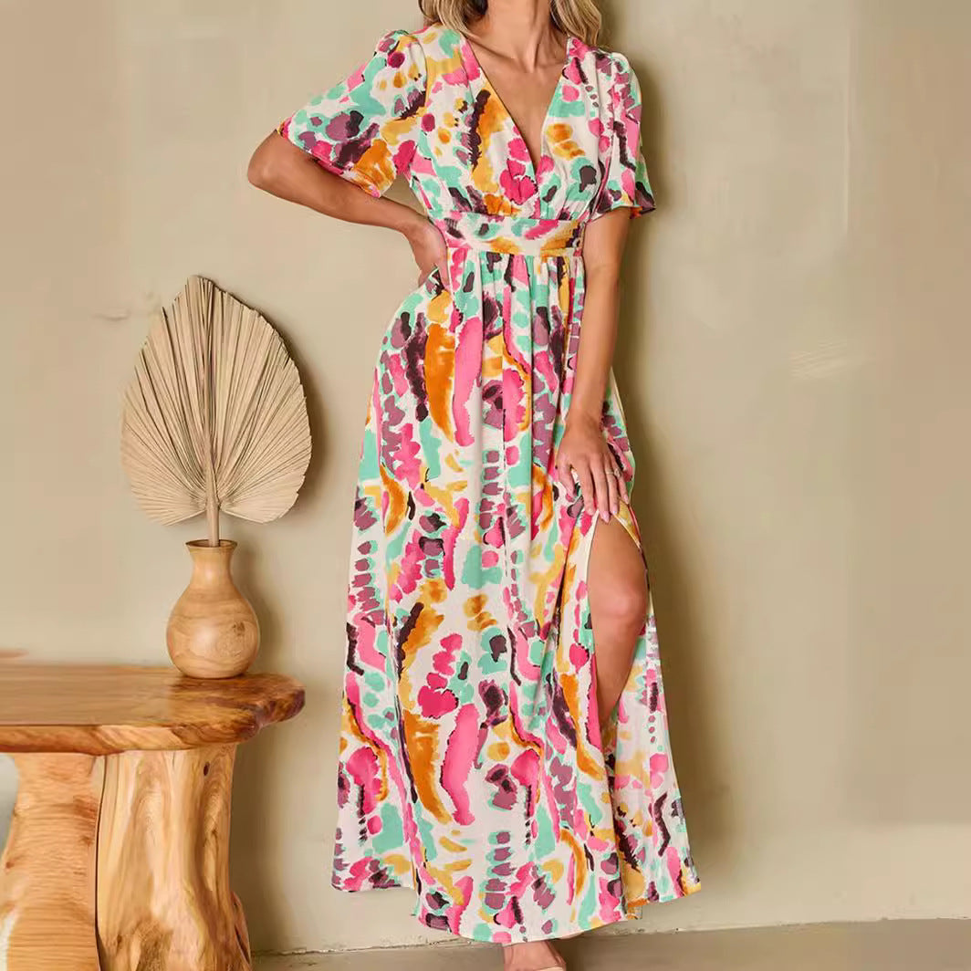 Robe fleurie Manches Courtes