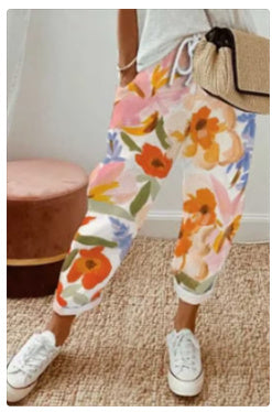 Pantalons Casual en Coton et Lin – Femme