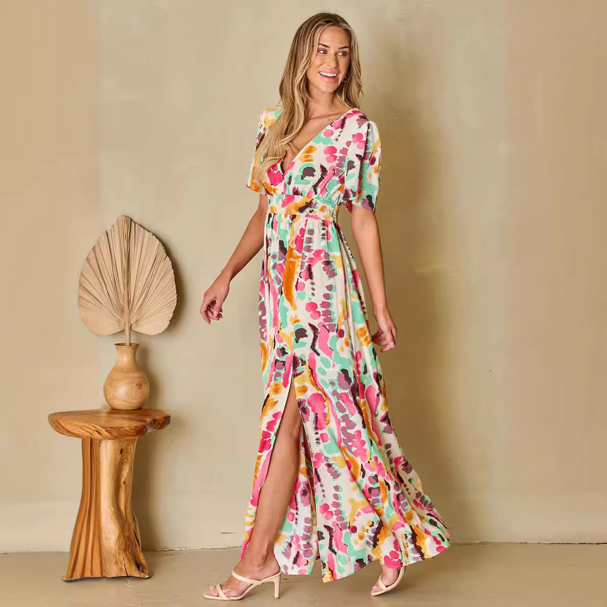 Robe fleurie Manches Courtes