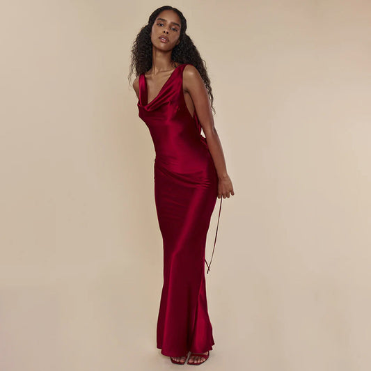 Robe de Soirée Longue Banquet avec Lacets