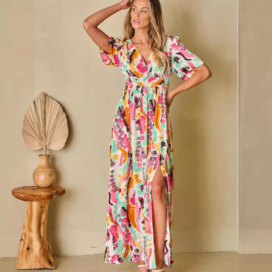 Robe fleurie Manches Courtes
