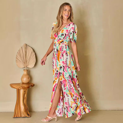Robe fleurie Manches Courtes