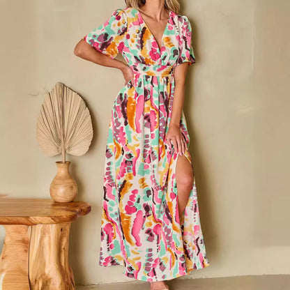 Robe fleurie Manches Courtes